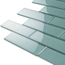 Ocean Blue 12x12 Glossy Brick Glass Mosaic Tile (5 pack, 4.83 sq ft/case) - Sample