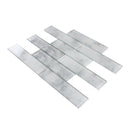 Light Gray 12x12 Brick Glossy Glass Mosaic Tile (5 pack, 4.83 sq ft/case)