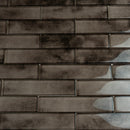Dark Gray 12x12 Glossy Brick Glass Mosaic Tile (5 pack, 4.83 sq ft/case) - Sample