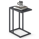 C-Shaped Side Table with Adjustable Foot Pads for Living Room Bedroom-Dark Gray by LJGDeals