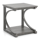 C-shaped 24 Inch 2 Tier Square End Table Sofa Side Table-Grey by DirectDeals