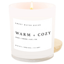 Warm and Cozy Soy Candle - White Jar - 11 oz
