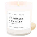 Cashmere and Vanilla Soy Candle - White Jar - 11 oz