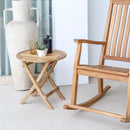 Naples Natural Teak Outdoor Round Folding Side Table - 20"