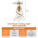 7 Inch Walker 1-Light Semi-Flush Mount Ceiling Light