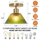3.5 Inch Paula 1-Light Semi-Flush Mount Ceiling Light
