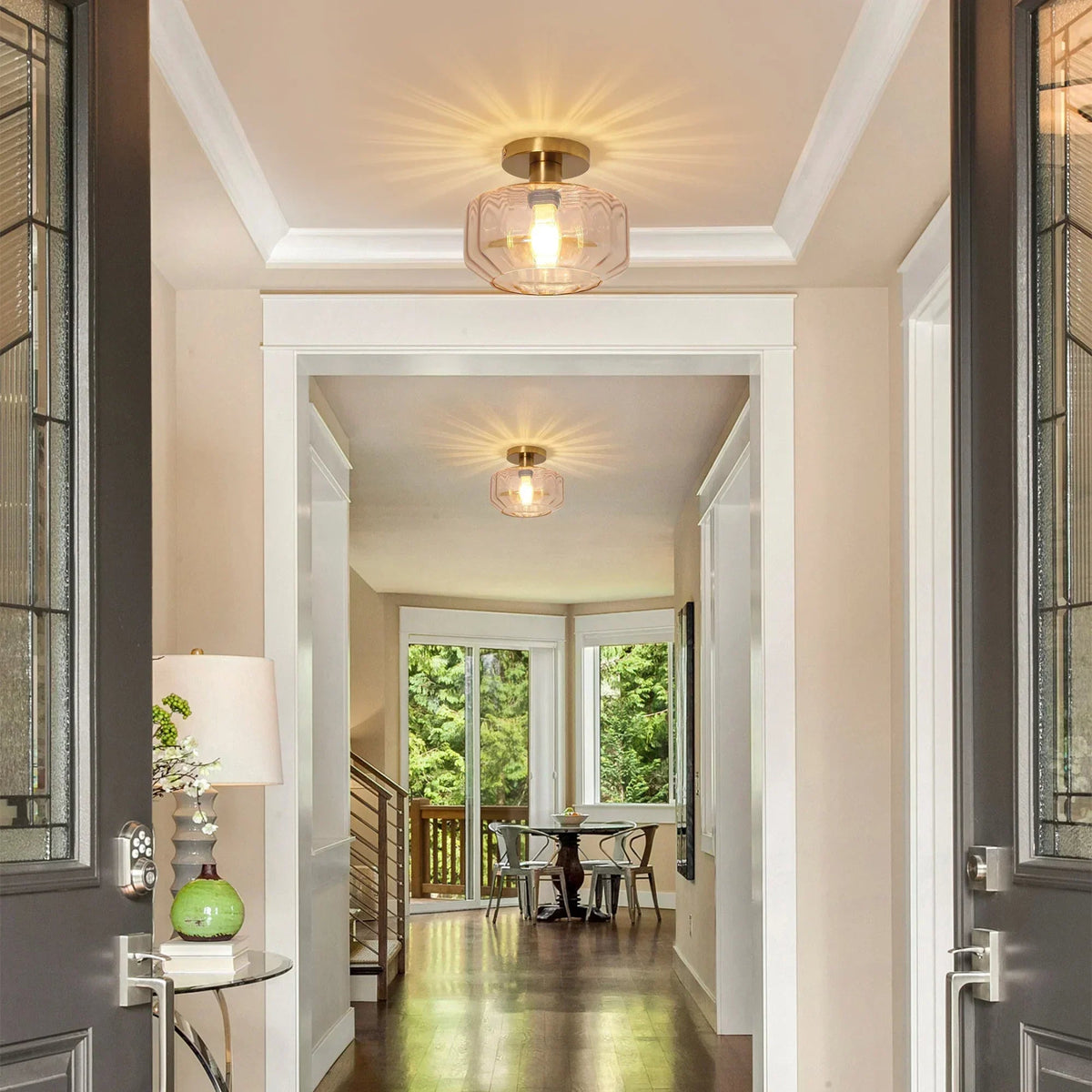 9 Inch Gerald 1-Light Semi-Flush Mount Ceiling Light, photo 2 of 11