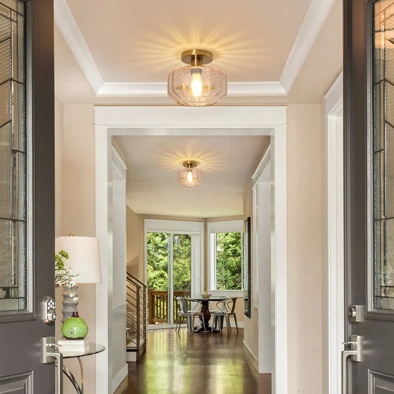 9 Inch Gerald 1-Light Semi-Flush Mount Ceiling Light, photo 2 of 11