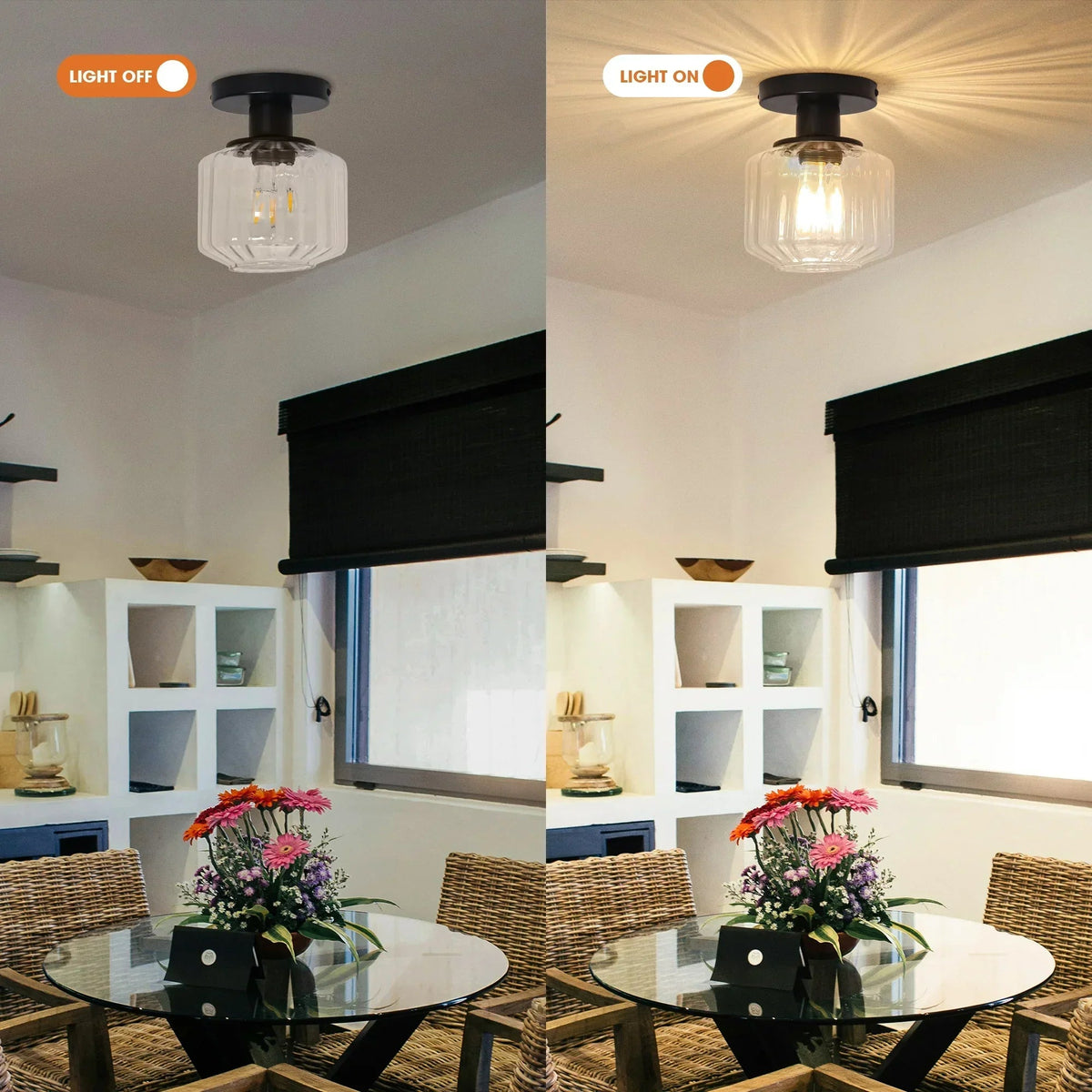 6 Inch Marico 1-Light Semi-Flush Mount Ceiling Light, photo 7 of 13