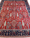 Handwoven Soumak Multicolor Wool Area Rug – 8’ x 10’