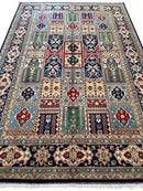 Hand-Knotted Afghani Bakhtiari Garden Rug | 6'9" x 9'10" Wool Area Rug