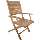 Naples Natural Teak Outdoor Patio Folding Chair with Arm Rests by NORDICTEAK.COM
