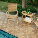 Naples Natural Teak Outdoor Patio Folding Chair with Arm Rests by NORDICTEAK.COM