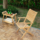 Naples Natural Teak Outdoor Patio Folding Chair with Arm Rests by NORDICTEAK.COM