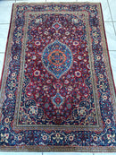 Antique Persian Kashan Debir Rug – 4’3” x 6’4” – Circa 1920s – Hand-Knotted Fine Wool