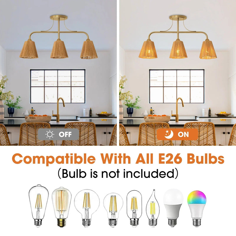 30 Inch Paddy 3-Light Chandelier, photo 6 of 10