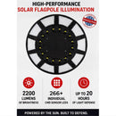 2200 Lumen Solar Flagpole Light | TelePatriot Phoenix LED System by Atlantic Flagpole