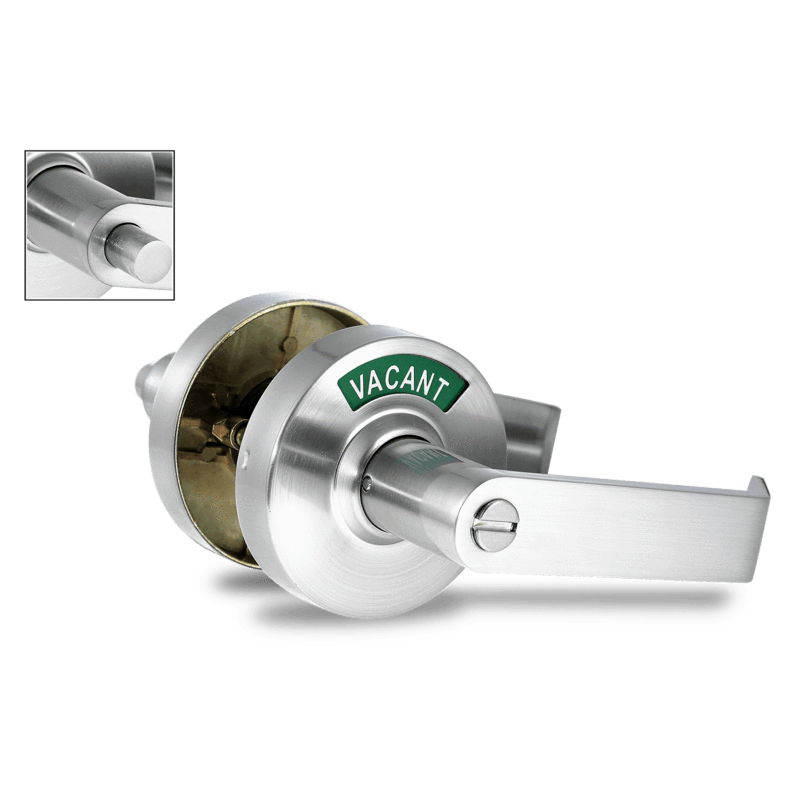 ADA Door Lock with Indicator in Satin Chrome - Right-Handed