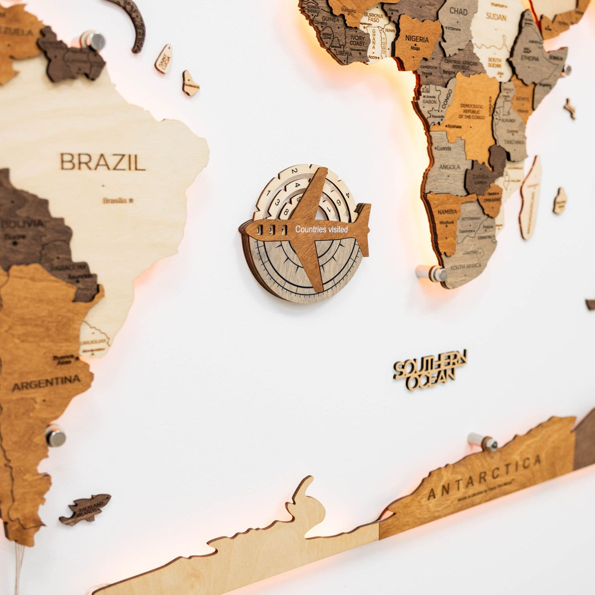 Travel Tracker 3D Wooden World Map, photo 8 of 29