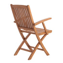 Telluride Oiled Teak Outdoor Patio Folding Chair with Arm Rests by NORDICTEAK.COM