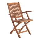 Telluride Oiled Teak Outdoor Patio Folding Chair with Arm Rests by NORDICTEAK.COM