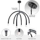 Caboche Mid-Century Modern Black Dimmable 6-Light Chandelier