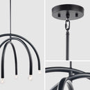 Caboche Mid-Century Modern Black Dimmable 6-Light Chandelier