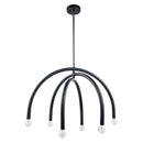 Caboche Mid-Century Modern Black Dimmable 6-Light Chandelier
