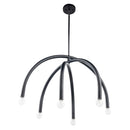 Caboche Mid-Century Modern Black Dimmable 6-Light Chandelier