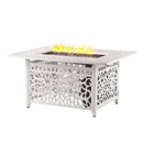 Aluminum 48-in Rectangular Propane Fire Table, Beads, Covers and Lid