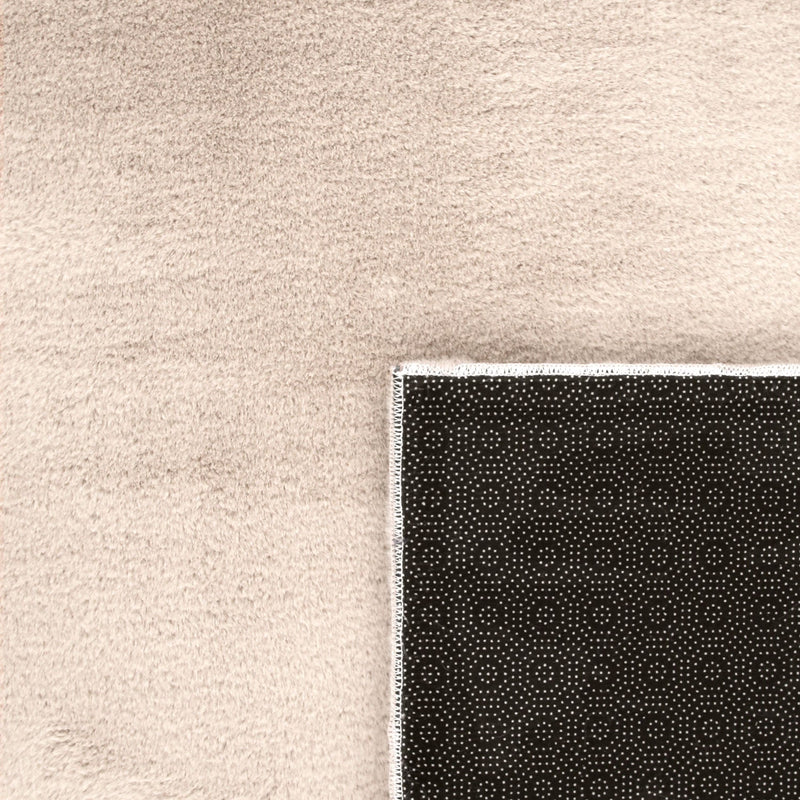 Soft Area Rug with Anti-Slip Backing Washable - Dark Beige