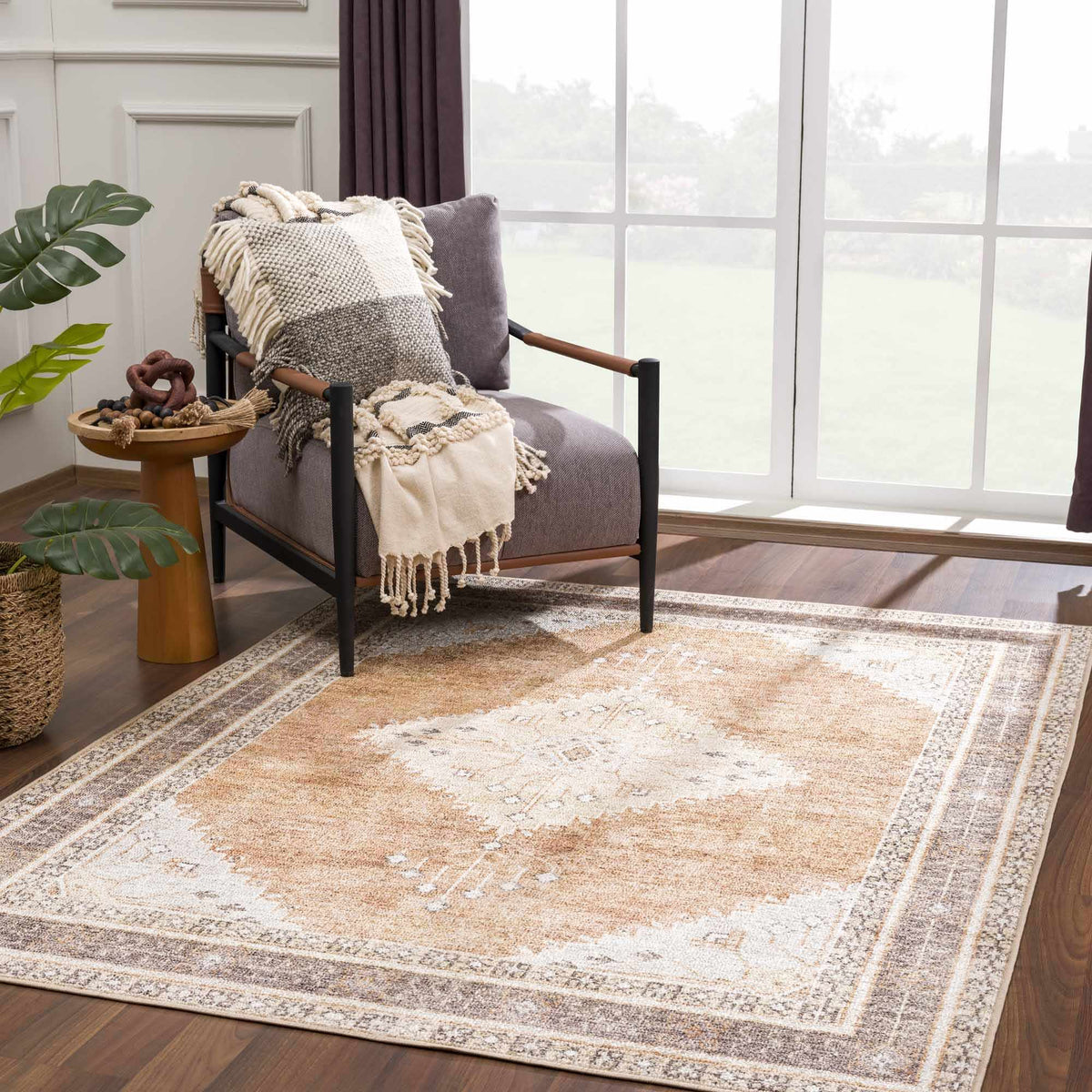 Albas Washable Area Rug, installed in a room