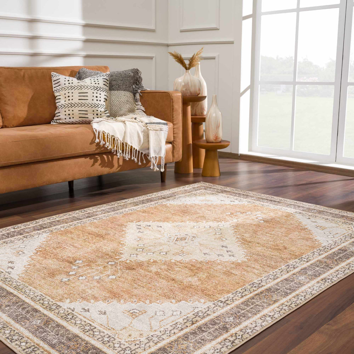 Albas Washable Area Rug, installed in a room