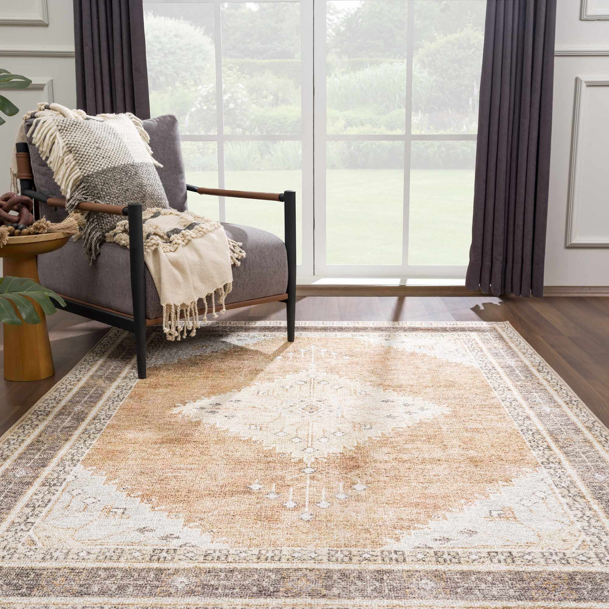 Albas Washable Area Rug, installed in a room