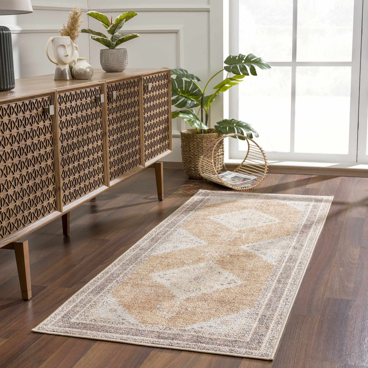 Albas Washable Area Rug, installed in a room