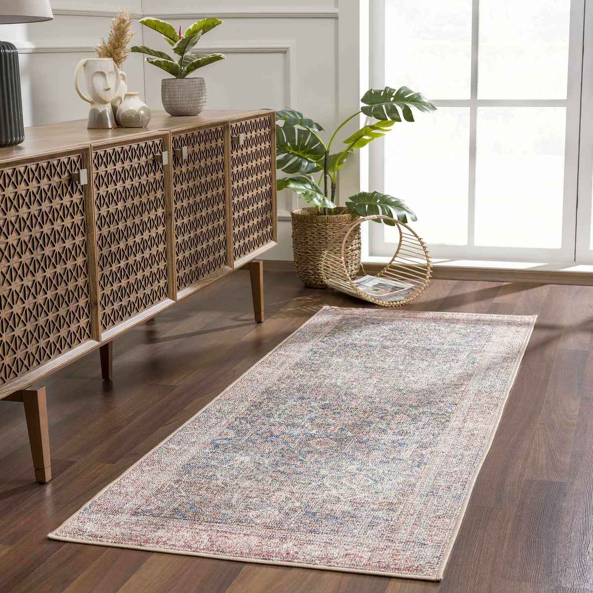 Avel Washable Area Rug, installed in a room