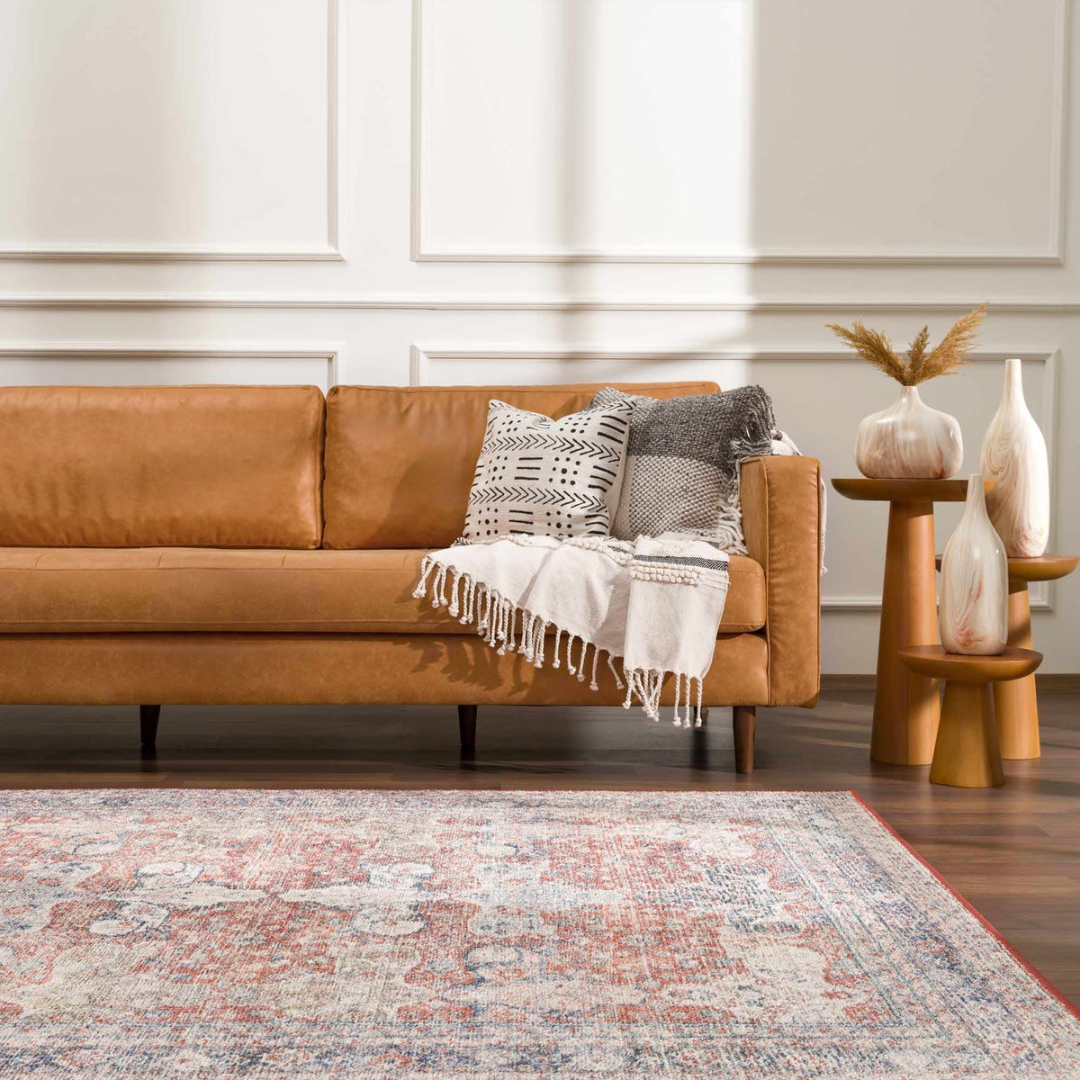 Ambre Washable Area Rug, installed in a room
