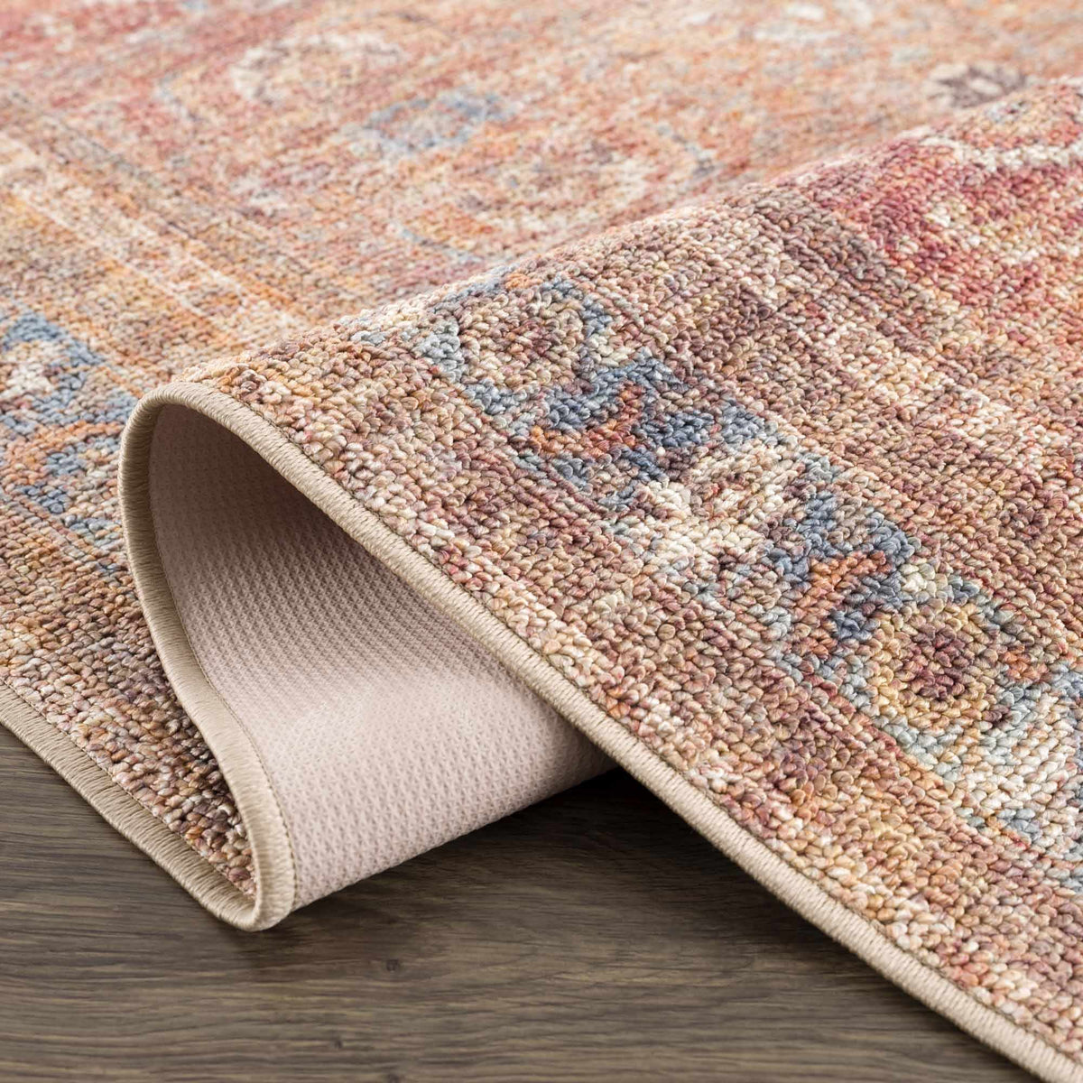 Anshu Peach Washable Area Rug, photo 7 of 17