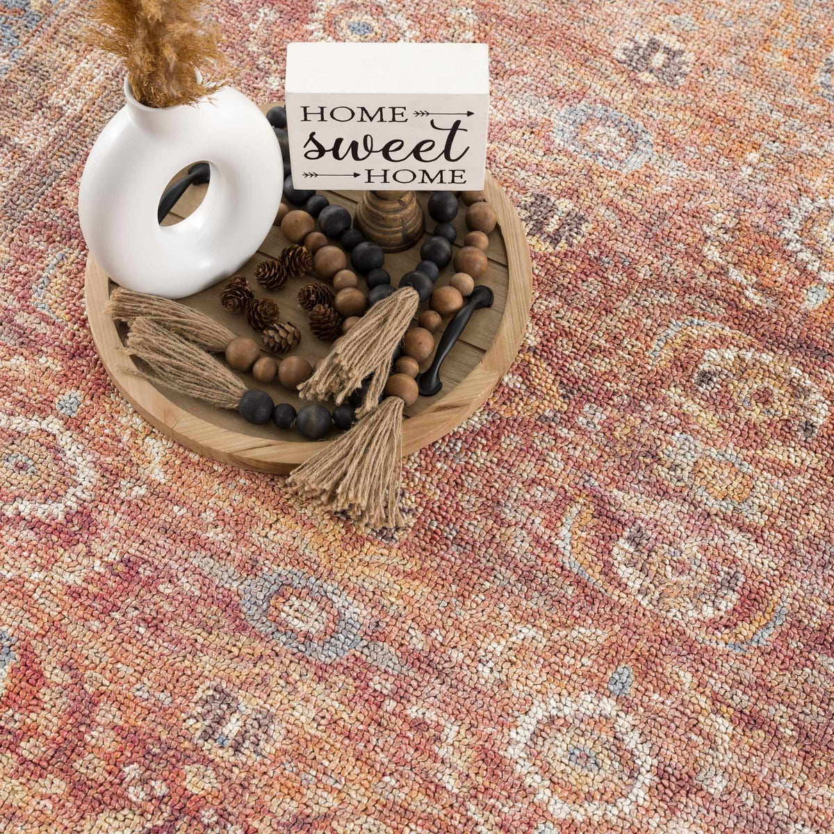 Anshu Peach Washable Area Rug, photo 13 of 17
