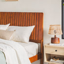 Cama Slatted Headboard Mid-Century Modern Solid Wood Bed