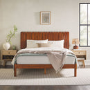 Cama Slatted Headboard Mid-Century Modern Solid Wood Bed
