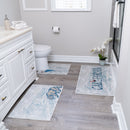 US States California Design 3 Piece Bathroom Rugs Set | Blue