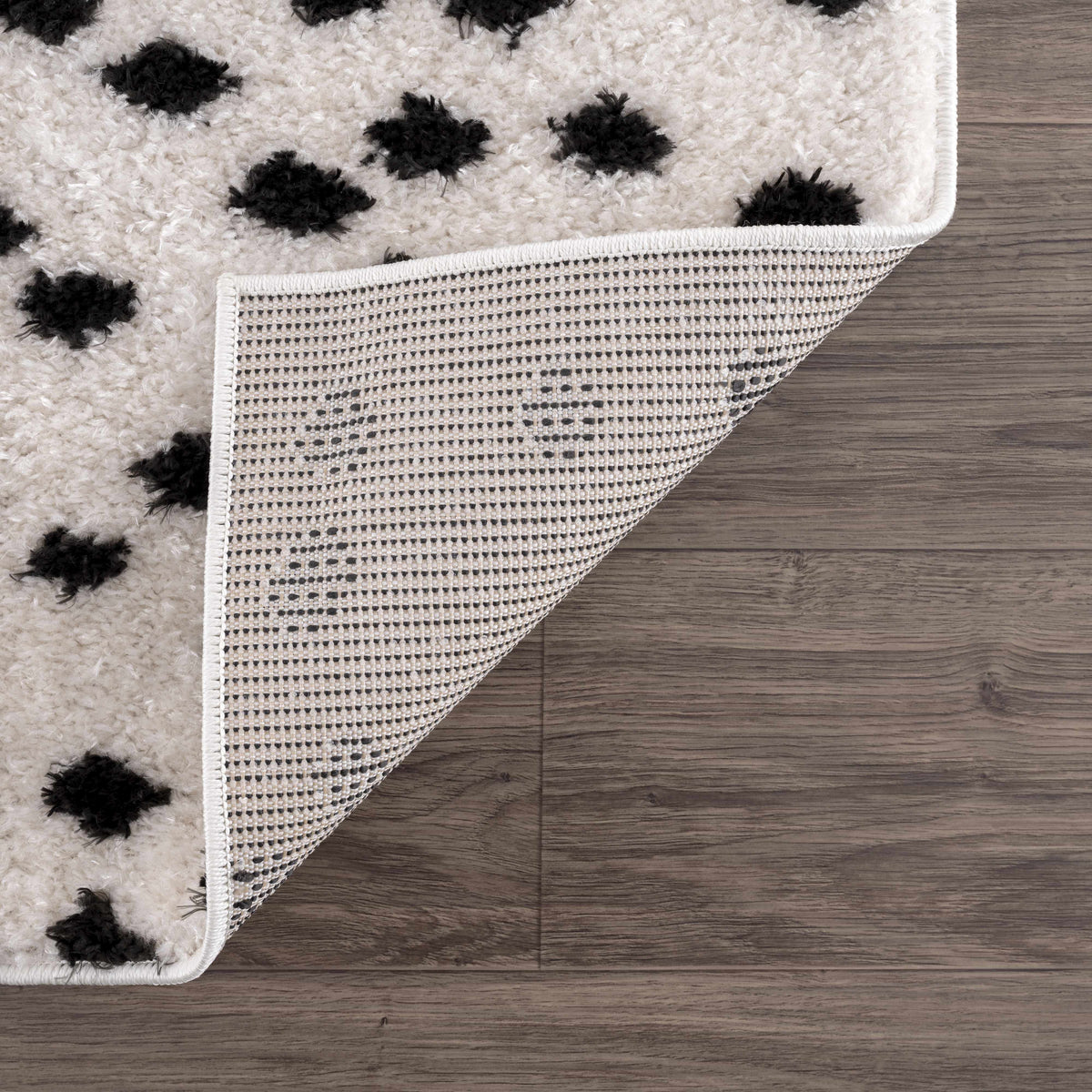 Cansu Black & White Dotted Area Rug, photo 6 of 19