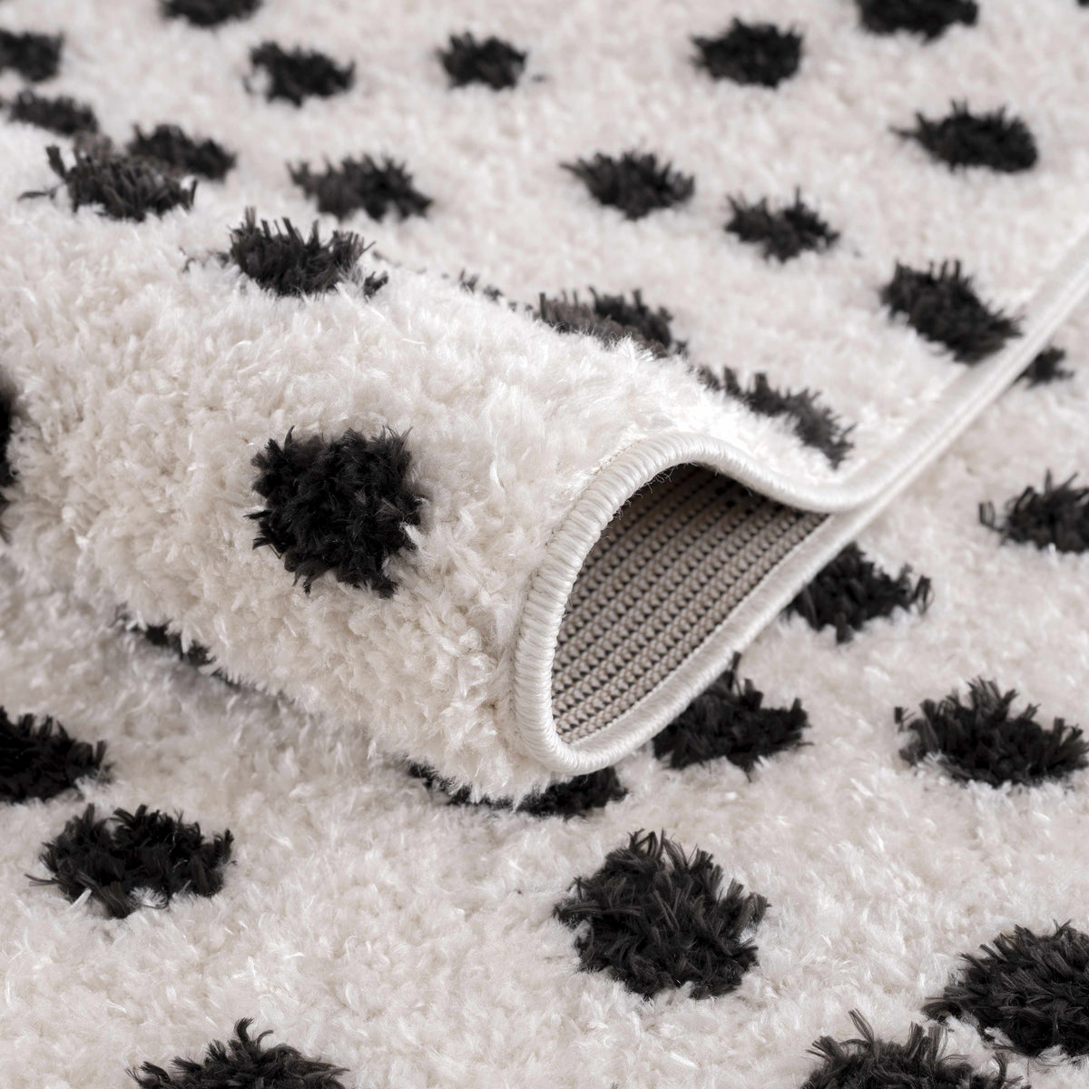 Cansu Black & White Dotted Area Rug, photo 7 of 19