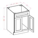 24 Inch Hickory Shaker Single Sink Bathroom Vanity