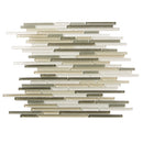 Beige 12x12 Glossy Matte Textured Brick Glass Mosaic Tile (5 pack, 4.83 sq ft/case)