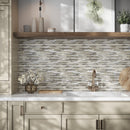 Beige 12x12 Glossy Matte Textured Brick Glass Mosaic Tile (5 pack, 4.83 sq ft/case)