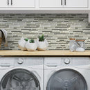 Beige 12x12 Glossy Matte Textured Brick Glass Mosaic Tile (5 pack, 4.83 sq ft/case)