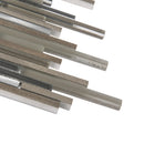 Gray 12x12 Brick Glossy Matte Glass Metal Mosaic Tile (5 pack, 4.83 sq ft/case) - Sample