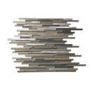 Gray 12x12 Brick Glossy Matte Glass Metal Mosaic Tile (5 pack, 4.83 sq ft/case) - Sample